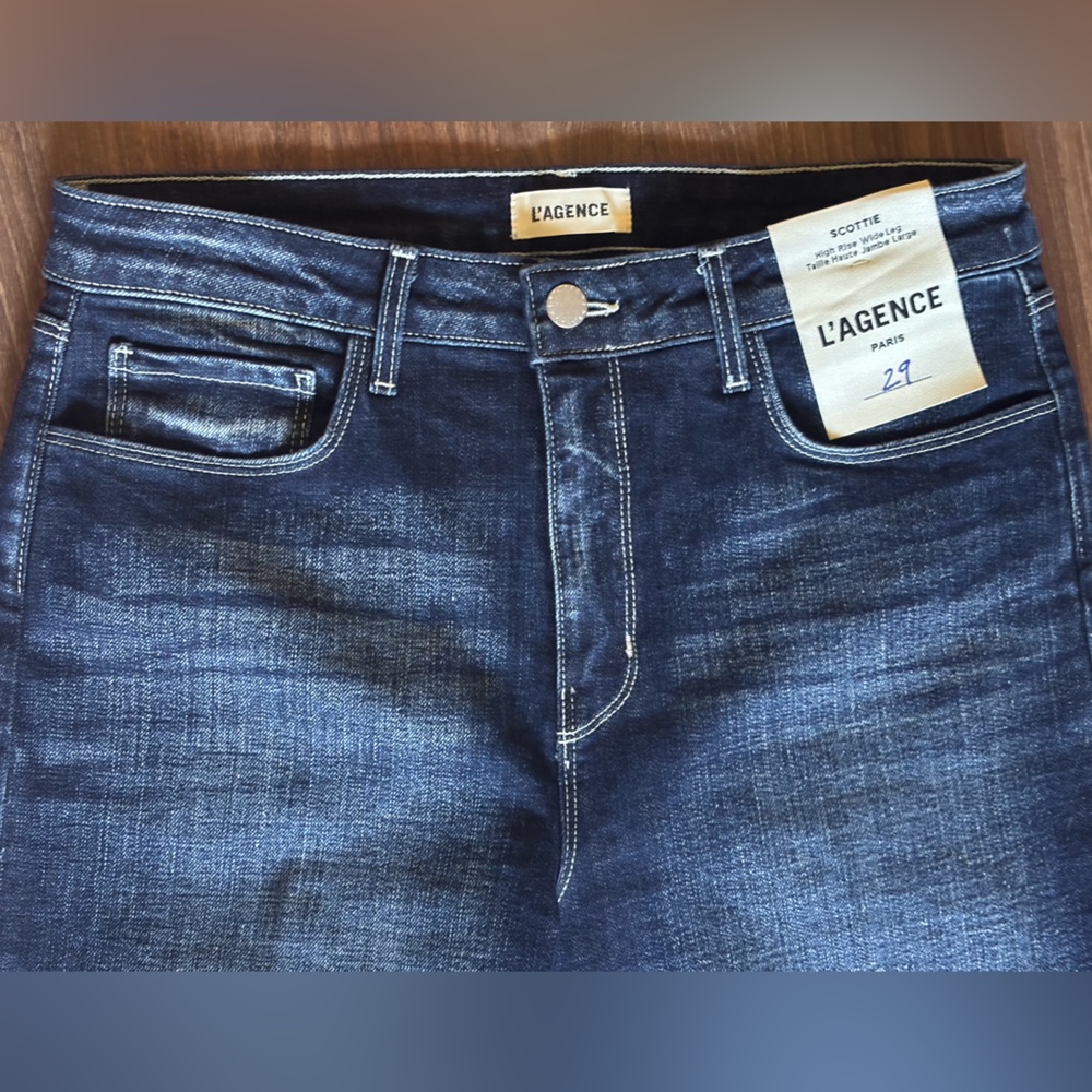 L'AGENCE Deep Indigo Flare Jeans - Picture 3 of 8